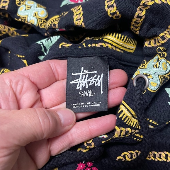 EUC Stussy Gold Chain Print Hoodie - Picture 3 of 6